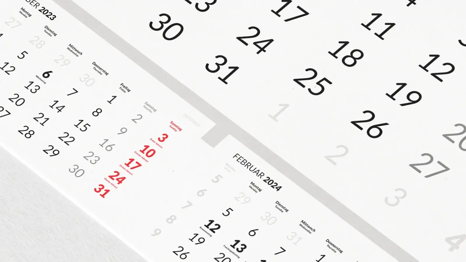 calendar pages one month 2